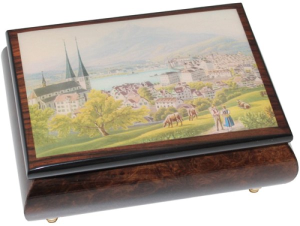 Inlaid Stichkarte Lausanne, Anno 1850 querformat